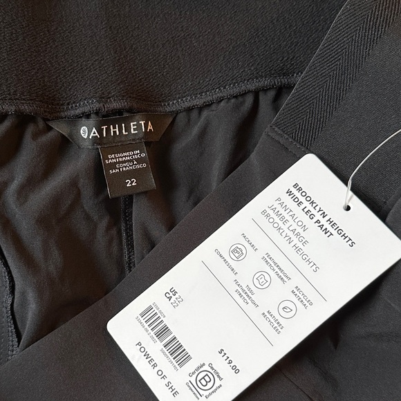 ATHLETA 'Brooklyn Heights' Wide Leg Pants in Black - Picture 8 of 9